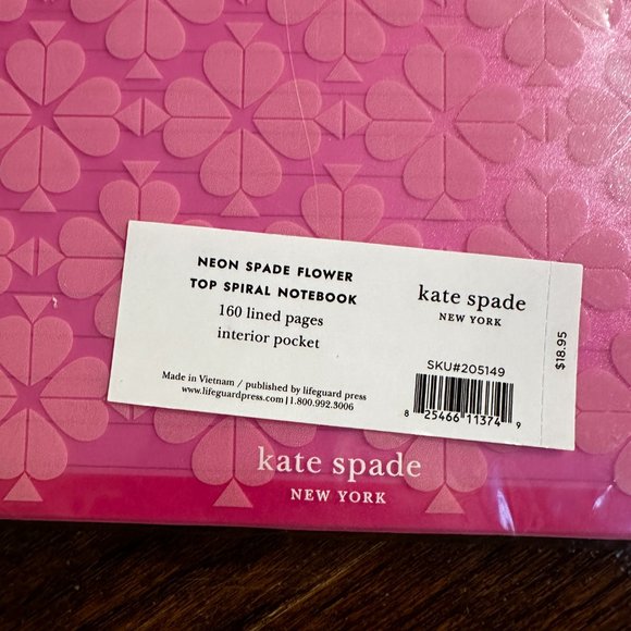 NWT kate spade Neon Spade Flower Top Spiral Notebook - Picture 3 of 3